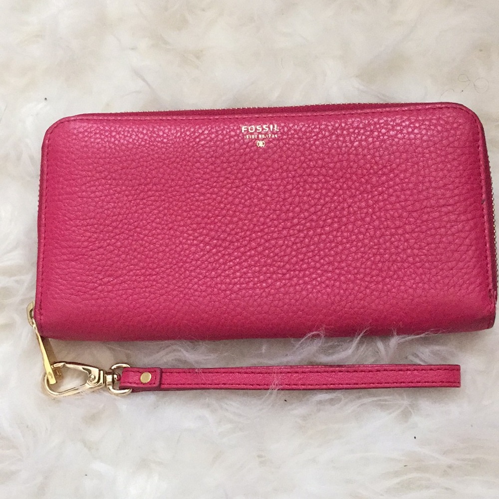 Pink Fossil Wristlet/Wallet